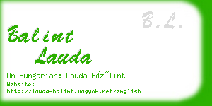 balint lauda business card
